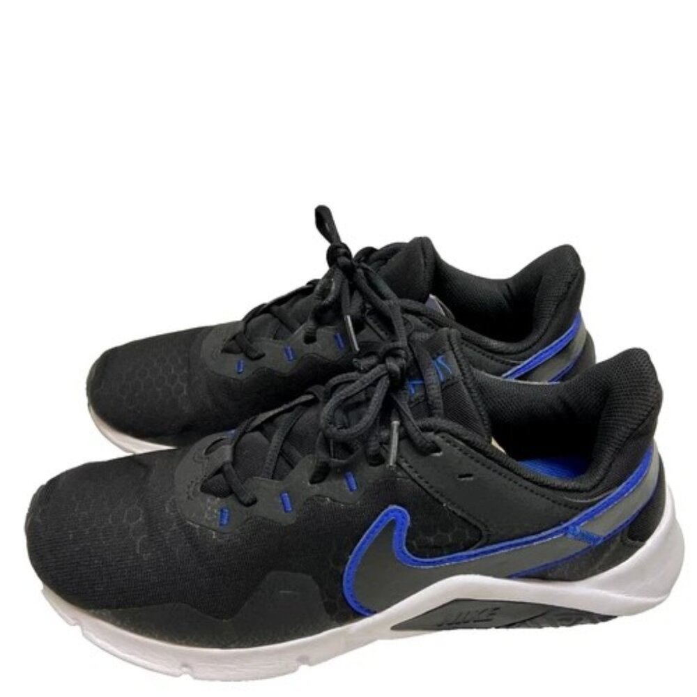 Nike‎ Legend Essential 2 Shoes Men's 9 Black Royal Blue Women's 7.5 Sneakers GUC